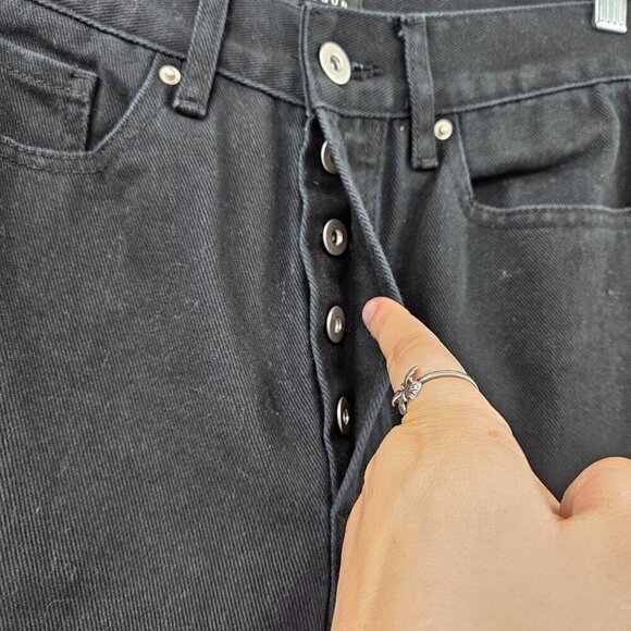 Playboy By Pacsun Ultra High Waisted Slim Fit Jeans Black Size 24 Button Fly - Picture 7 of 13